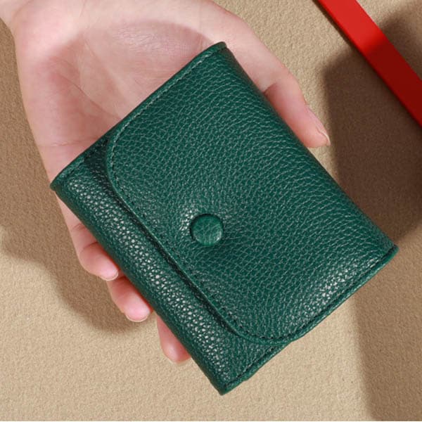 コンパクト 財布 二つ 折り コンパクト 財布 シボ加工レザー風二つ折りコンパクト財布