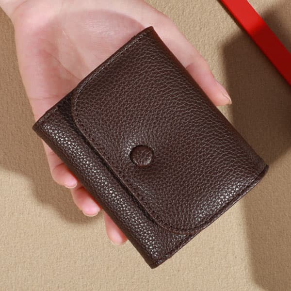 コンパクト 財布 二つ 折り コンパクト 財布 シボ加工レザー風二つ折りコンパクト財布