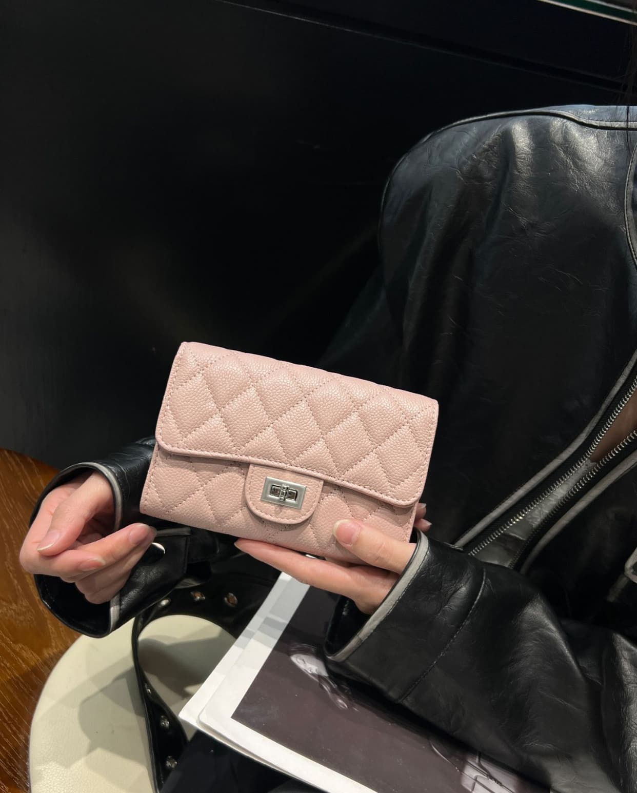 コンパクト財布 キルティングデザイン 三つ折りミニ財布