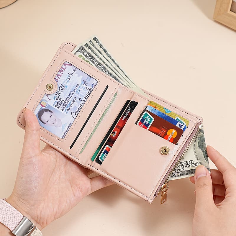 コンパクト 財布 機能的な多ポケット二つ折り財布