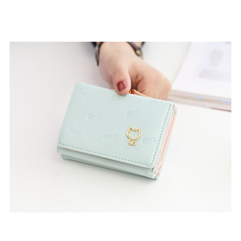 コンパクト 財布 猫モチーフ ミニマル財布