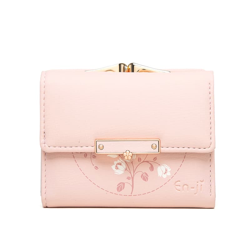 コンパクト 財布 優美な花柄デザイン 三つ折りミニ財布